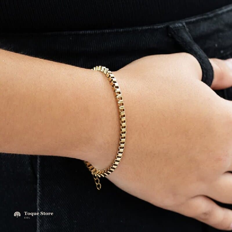 Pulsera Box en oro laminado