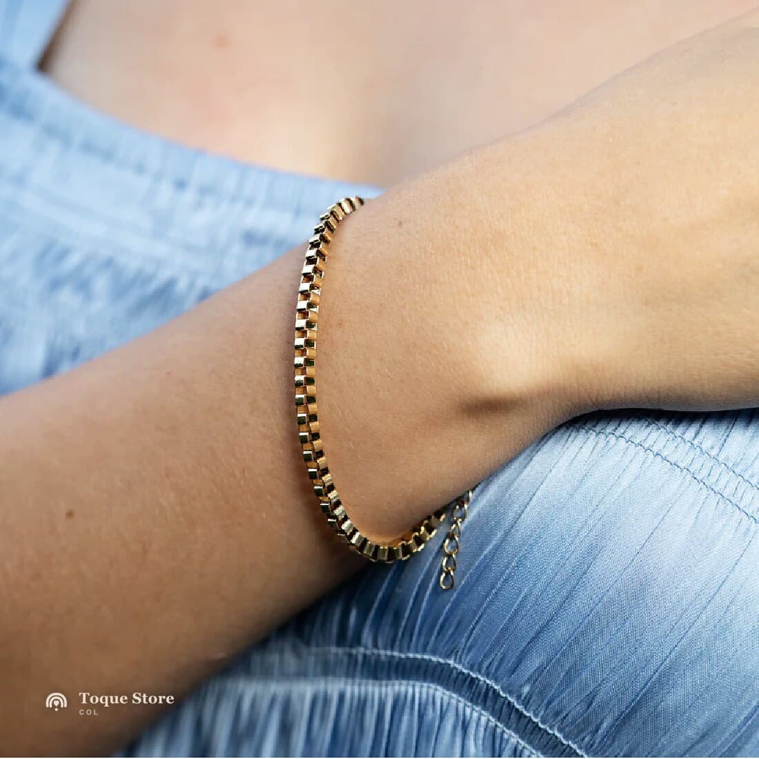 Pulsera Box en oro laminado, foto 1